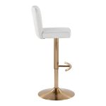 Henry Gold Metal White Contemporary Swivel Barstool (Set of 2) 14 Henry Gold Metal White Contemporary Swivel Barstool (Set of 2)
