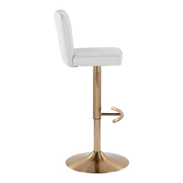 Henry Gold Metal White Contemporary Swivel Barstool Set of 2 4