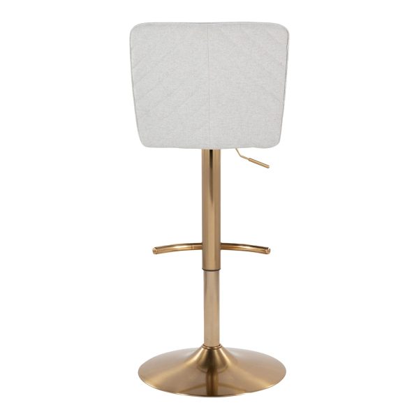 Henry Gold Metal White Contemporary Swivel Barstool Set of 2 6