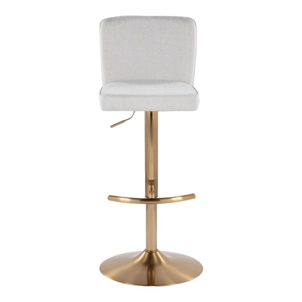 Henry Gold Metal White Contemporary Swivel Barstool Set of 2 7