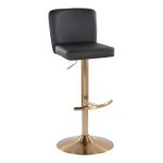 Henry Gold and Black Faux Leather Contemporary Barstools (Set of 2) 13 Henry Gold and Black Faux Leather Contemporary Barstools (Set of 2)