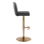 Henry Gold and Black Faux Leather Contemporary Barstools (Set of 2) 14 Henry Gold and Black Faux Leather Contemporary Barstools (Set of 2)
