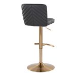 Henry Gold and Black Faux Leather Contemporary Barstools (Set of 2) 15 Henry Gold and Black Faux Leather Contemporary Barstools (Set of 2)