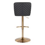 Henry Gold and Black Faux Leather Contemporary Barstools (Set of 2) 16 Henry Gold and Black Faux Leather Contemporary Barstools (Set of 2)