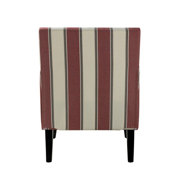 Herrera Red Pattern Birch Wood Nailhead Trim Accent Armchair 3