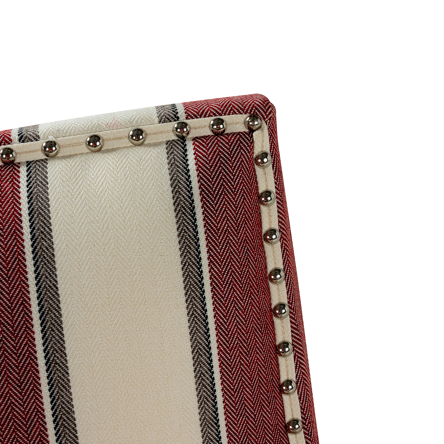 Herrera Red Pattern Birch Wood Nailhead Trim Accent Armchair 5 Herrera Red Pattern Birch Wood Nailhead Trim Accent Armchair - Image 5