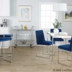 High Back Fuji Blue Velvet Contemporary Dining Chairs (Set of 2) 13 High Back Fuji Blue Velvet Contemporary Dining Chairs (Set of 2)
