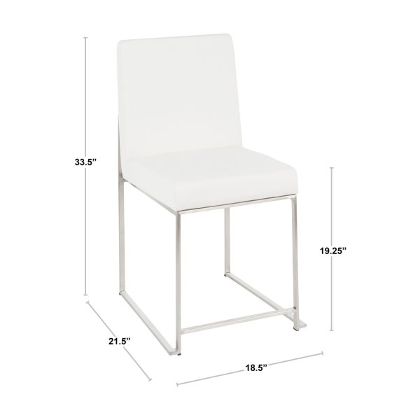High Back Fuji Blue Velvet Contemporary Dining Chairs Set of 2 9