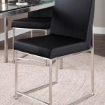 High Back Fuji Contemporary Black Faux Leather Dining Chairs (Set of 2) 17 High Back Fuji Contemporary Black Faux Leather Dining Chairs (Set of 2)