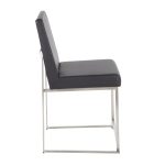 High Back Fuji Contemporary Black Faux Leather Dining Chairs (Set of 2) 25 High Back Fuji Contemporary Black Faux Leather Dining Chairs (Set of 2)