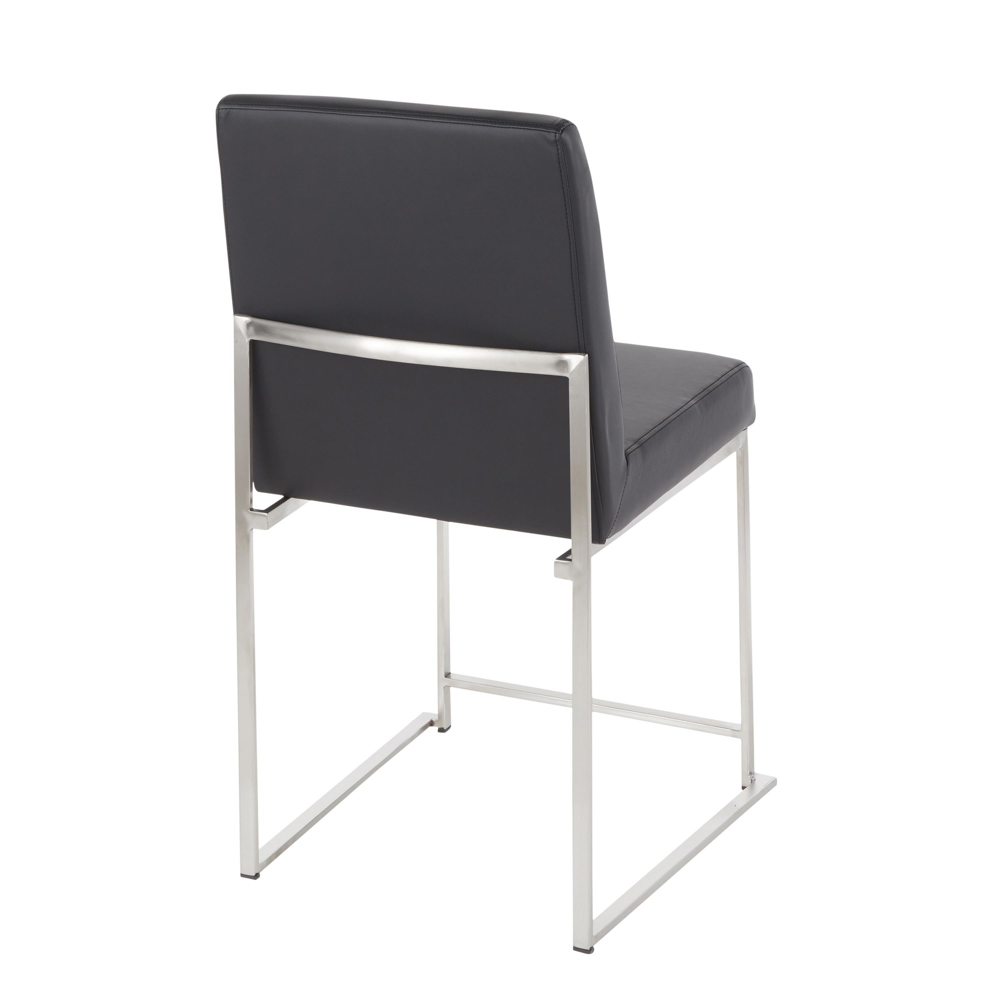 High Back Fuji Contemporary Black Faux Leather Dining Chairs (Set of 2) 11 High Back Fuji Contemporary Black Faux Leather Dining Chairs (Set of 2) - Image 11