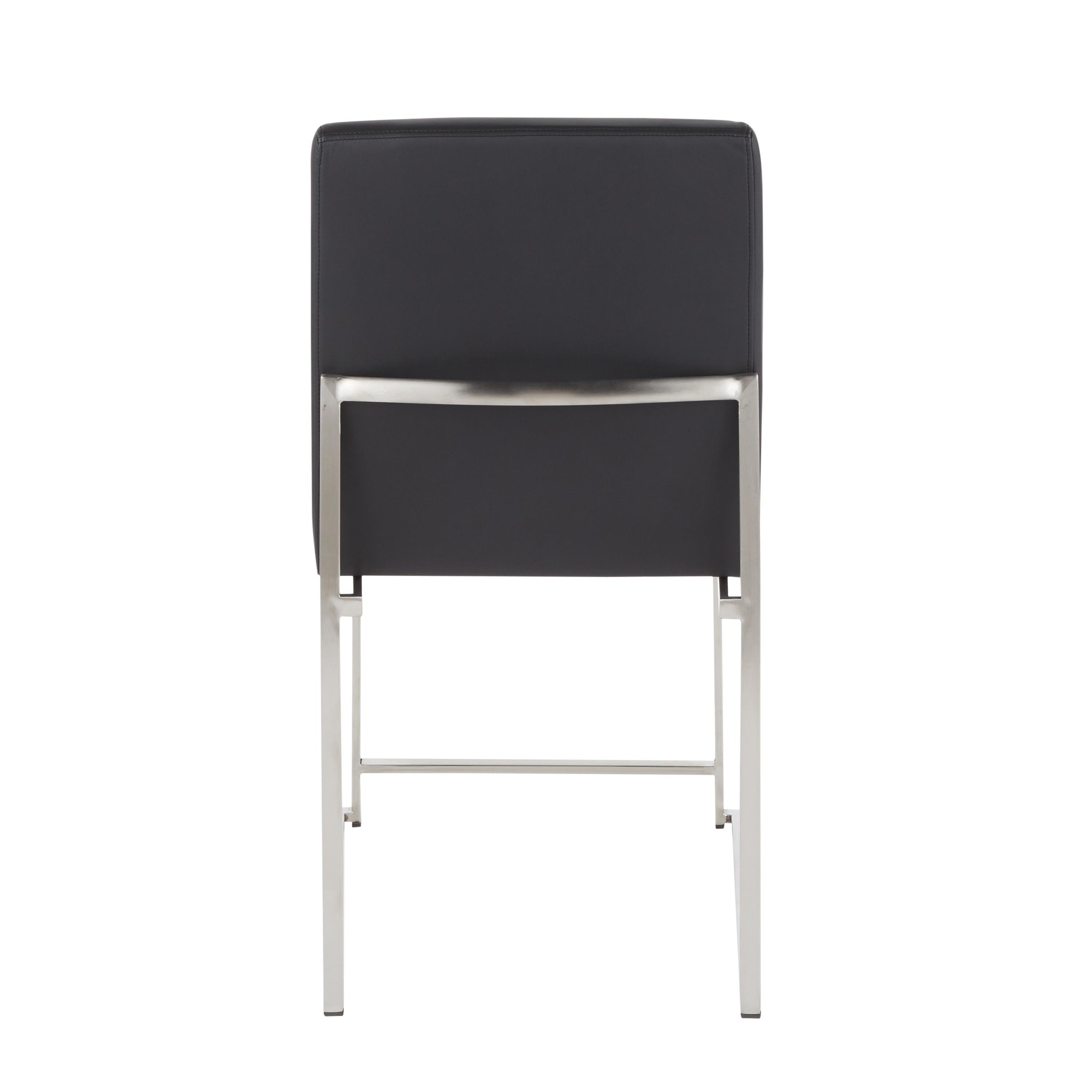 High Back Fuji Contemporary Black Faux Leather Dining Chairs (Set of 2) 12 High Back Fuji Contemporary Black Faux Leather Dining Chairs (Set of 2) - Image 12