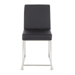 High Back Fuji Contemporary Black Faux Leather Dining Chairs (Set of 2) 28 High Back Fuji Contemporary Black Faux Leather Dining Chairs (Set of 2)
