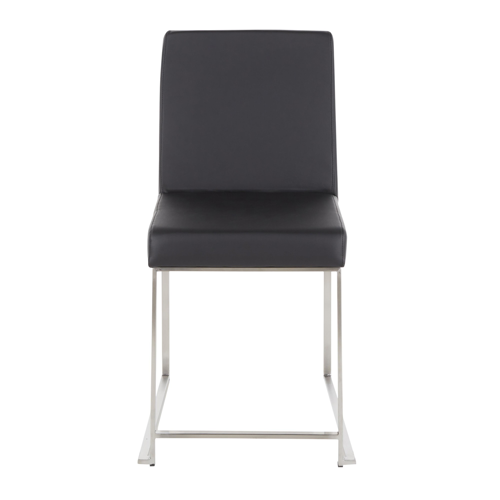 High Back Fuji Contemporary Black Faux Leather Dining Chairs (Set of 2) 13 High Back Fuji Contemporary Black Faux Leather Dining Chairs (Set of 2) - Image 13