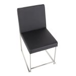 High Back Fuji Contemporary Black Faux Leather Dining Chairs (Set of 2) 29 High Back Fuji Contemporary Black Faux Leather Dining Chairs (Set of 2)