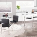 High Back Fuji Contemporary Black Faux Leather Dining Chairs (Set of 2) 20 High Back Fuji Contemporary Black Faux Leather Dining Chairs (Set of 2)