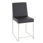 High Back Fuji Contemporary Black Faux Leather Dining Chairs (Set of 2) 24 High Back Fuji Contemporary Black Faux Leather Dining Chairs (Set of 2)