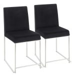 High Back Fuji Contemporary Black Velvet Dining Chairs (Set of 2) 16 High Back Fuji Contemporary Black Velvet Dining Chairs (Set of 2)