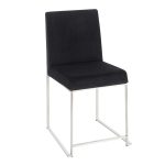 High Back Fuji Contemporary Black Velvet Dining Chairs (Set of 2) 17 High Back Fuji Contemporary Black Velvet Dining Chairs (Set of 2)