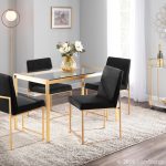 High Back Fuji Gold and Black Velvet Contemporary Chairs (Set of 2) 14 High Back Fuji Gold and Black Velvet Contemporary Chairs (Set of 2)