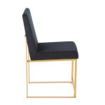 High Back Fuji Gold and Black Velvet Contemporary Chairs (Set of 2) 17 High Back Fuji Gold and Black Velvet Contemporary Chairs (Set of 2)