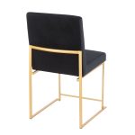 High Back Fuji Gold and Black Velvet Contemporary Chairs (Set of 2) 18 High Back Fuji Gold and Black Velvet Contemporary Chairs (Set of 2)