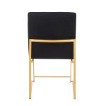 High Back Fuji Gold and Black Velvet Contemporary Chairs (Set of 2) 19 High Back Fuji Gold and Black Velvet Contemporary Chairs (Set of 2)