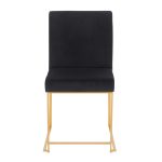 High Back Fuji Gold and Black Velvet Contemporary Chairs (Set of 2) 20 High Back Fuji Gold and Black Velvet Contemporary Chairs (Set of 2)