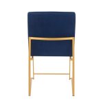 High Back Fuji Gold and Blue Velvet Contemporary Chairs (Set of 2) 20 High Back Fuji Gold and Blue Velvet Contemporary Chairs (Set of 2)