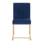 High Back Fuji Gold and Blue Velvet Contemporary Chairs (Set of 2) 21 High Back Fuji Gold and Blue Velvet Contemporary Chairs (Set of 2)
