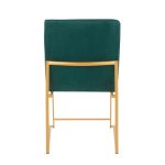 High Back Fuji Green Velvet Gold Contemporary Dining Chairs (Set of 2) 18 High Back Fuji Green Velvet Gold Contemporary Dining Chairs (Set of 2)