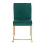 High Back Fuji Green Velvet Gold Contemporary Dining Chairs (Set of 2) 19 High Back Fuji Green Velvet Gold Contemporary Dining Chairs (Set of 2)