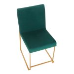 High Back Fuji Green Velvet Gold Contemporary Dining Chairs (Set of 2) 20 High Back Fuji Green Velvet Gold Contemporary Dining Chairs (Set of 2)