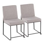 High Back LumiSource Fuji Black Light Grey Dining Chairs (Set of 2) 17 High Back LumiSource Fuji Black Light Grey Dining Chairs (Set of 2)