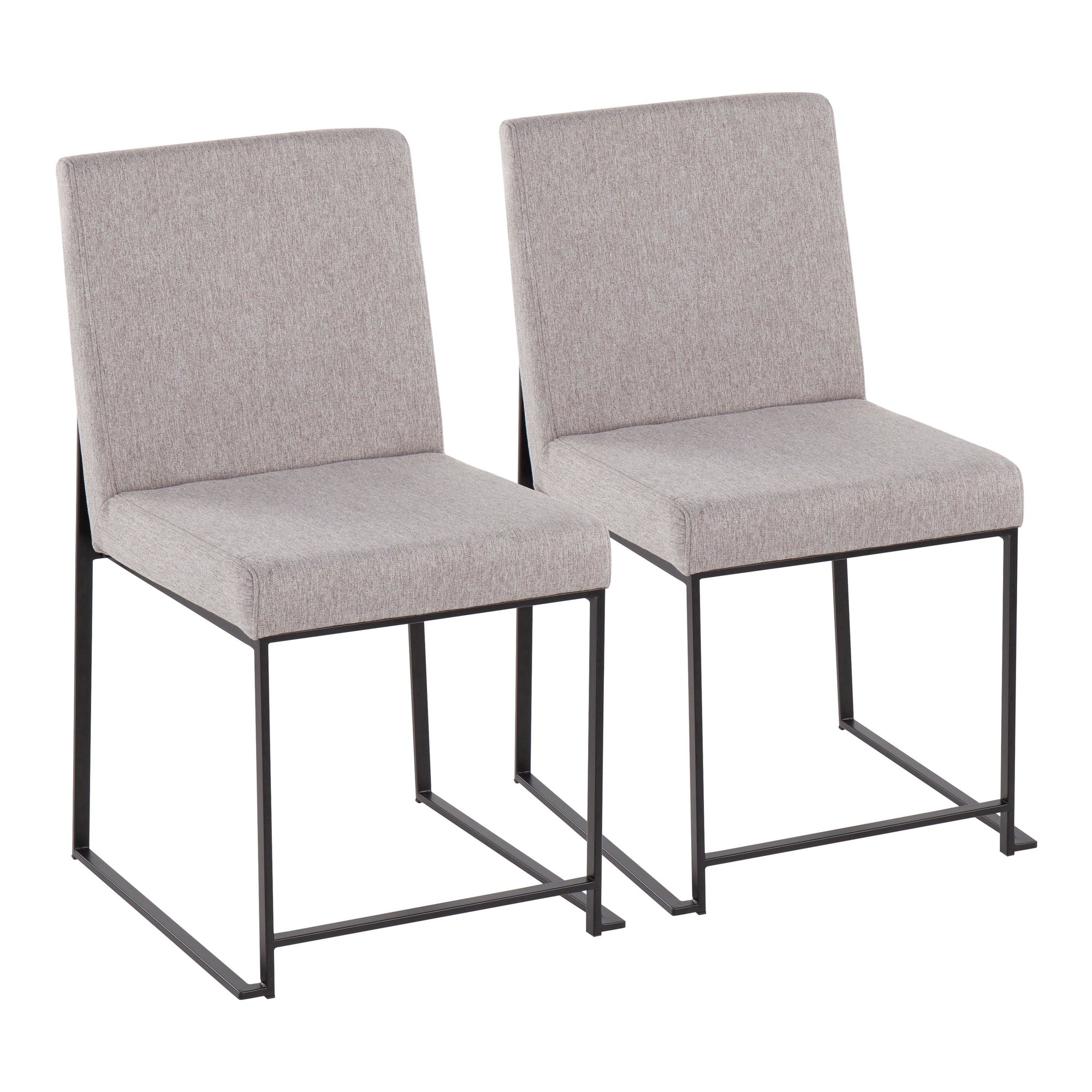 High Back LumiSource Fuji Black Light Grey Dining Chairs (Set of 2) 4 High Back LumiSource Fuji Black Light Grey Dining Chairs (Set of 2) - Image 4