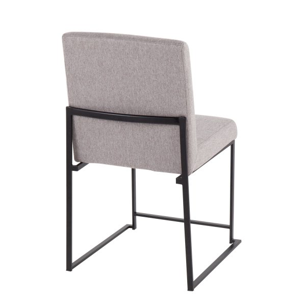High Back LumiSource Fuji Black Light Grey Dining Chairs Set of 2 6