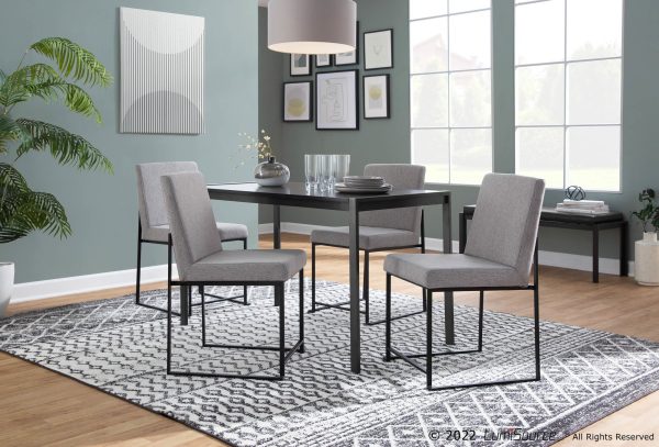 High Back LumiSource Fuji Black Light Grey Dining Chairs Set of 2