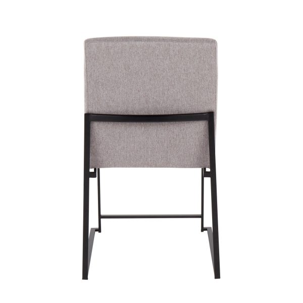 High Back LumiSource Fuji Black Light Grey Dining Chairs Set of 2 7