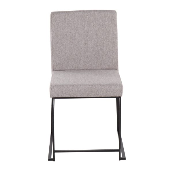 High Back LumiSource Fuji Black Light Grey Dining Chairs Set of 2 8
