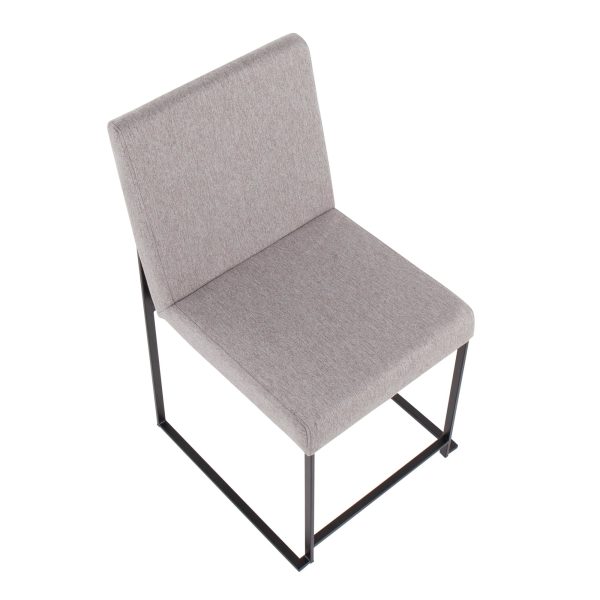 High Back LumiSource Fuji Black Light Grey Dining Chairs Set of 2 9