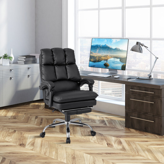 Ergonomic Swivel Office Chair with Footrest and Adjustable Height