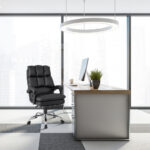 Ergonomic Swivel Office Chair with Footrest and Adjustable Height