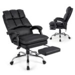 Ergonomic Swivel Office Chair with Footrest and Adjustable Height