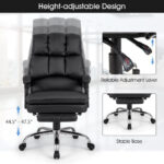 Ergonomic Swivel Office Chair with Footrest and Adjustable Height
