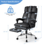 Ergonomic Swivel Office Chair with Footrest and Adjustable Height
