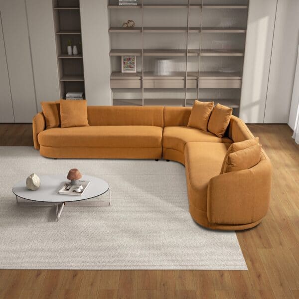 HighlineCognacBoucleCornerSofa 2