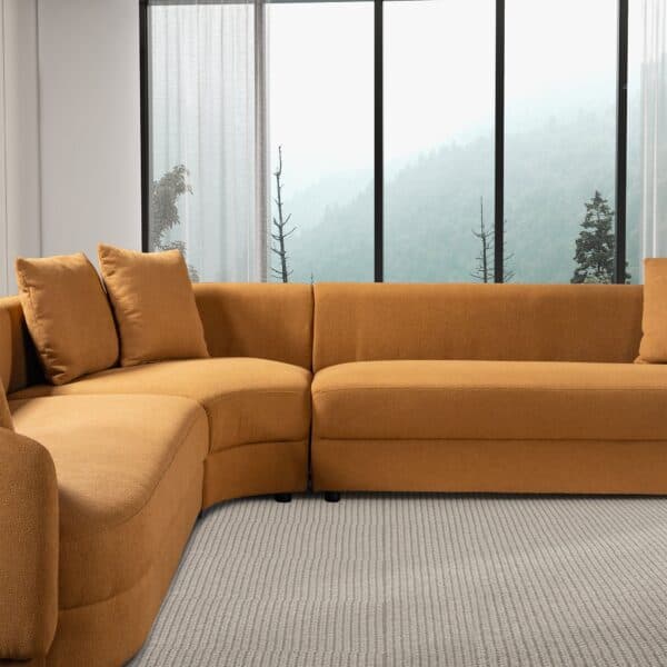 HighlineCognacBoucleCornerSofa 4