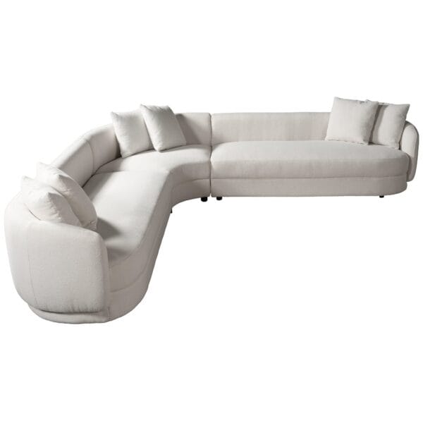 Cream Boucle Japandi L-Shaped Corner Sofa Sectional
