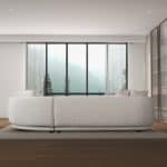 Cream Boucle Japandi L-Shaped Corner Sofa Sectional