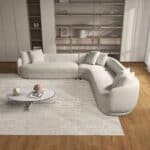 Cream Boucle Japandi L-Shaped Corner Sofa Sectional